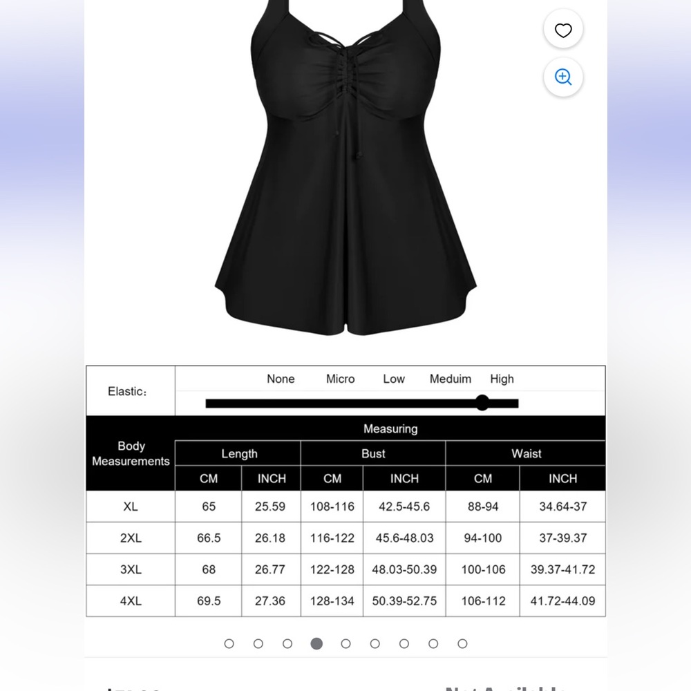 Plus Size 2 Piece Ruffle Bathing Suit Drawstring Tank with Boyshorts - Picture 5 of 9